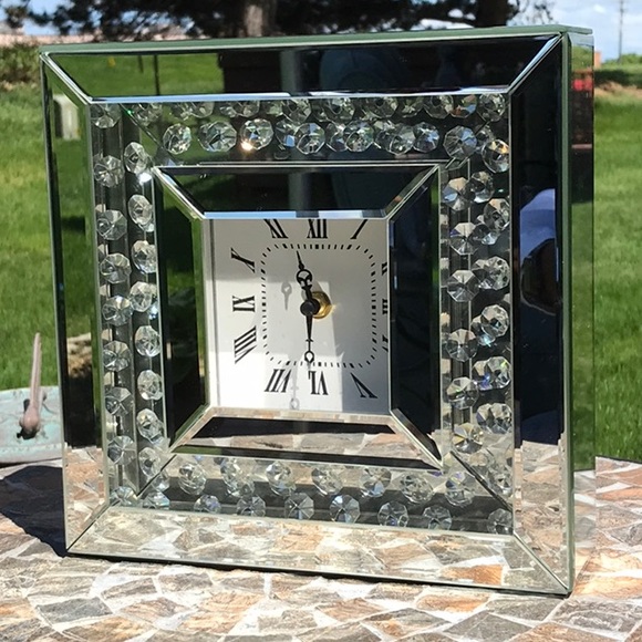 Other - Crystal Beveled Mirrored Wall Clock